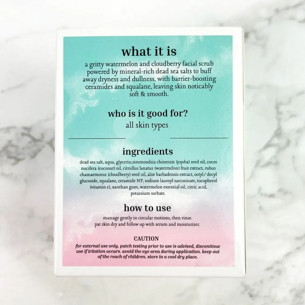 NIB Dallas & James Watermelon Dream Saltwater Cloudberry Facial Scrub